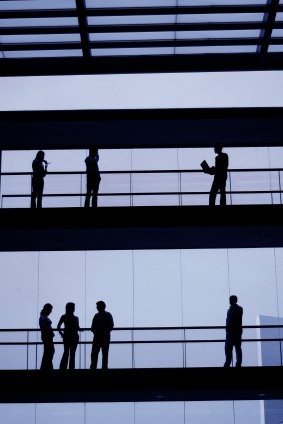 Business being conducted in a corporate building